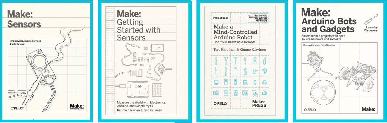 Four technology books written by Kimmo Karvinen